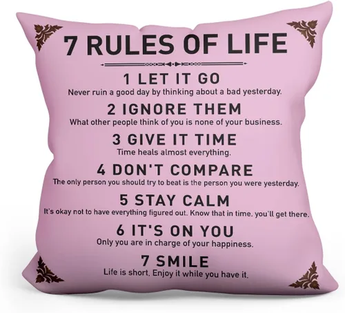 Vista 9 de Fundas de almohada rústicas con citas inspiradoras, 7 reglas de la vida, funda de cojín para sofá, dormitorio, decoración del hogar, regalos
