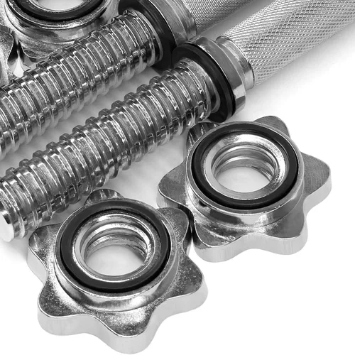 Vista 8 de Yes4All Threaded Dumbbell Handles, Adjustable Dumbbell Bar Pair, 14/16/18/24-Inch Sizes, Fits 1" or 1.15" Plates, Non-Slip Grip, Secure Star-Lock
