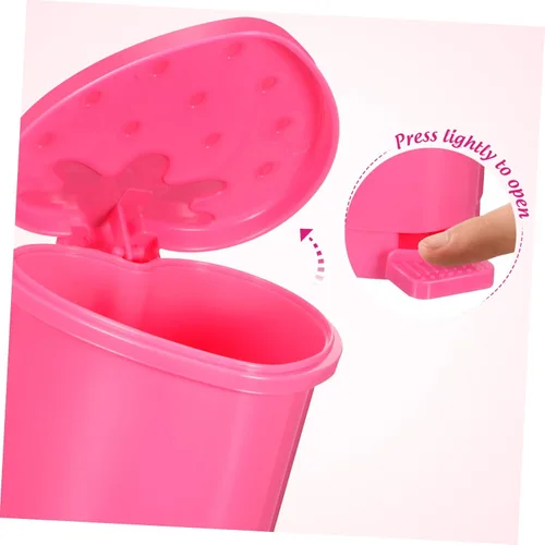 Vista 3 de NUOBESTY Mini papelera de escritorio pequeña con tapa pequeña