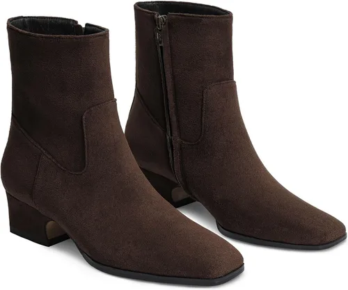 Vista 10 de Women's Ankle Boots Square Toe Low Chunky Block Heel Booties Comfortable Short Boots Side Zipper Booties Shoes