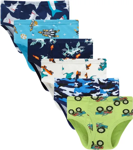 Vista 27 de Boboking - Calzoncillos 100% de algodón, para niños pequeños, ropa interior suave, con diseño de dinosaurios y de camiones