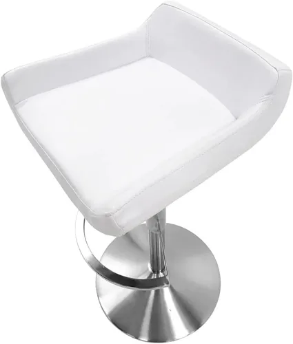 Vista 6 de ZURI White Ray Taburete giratorio sin brazos de altura ajustable