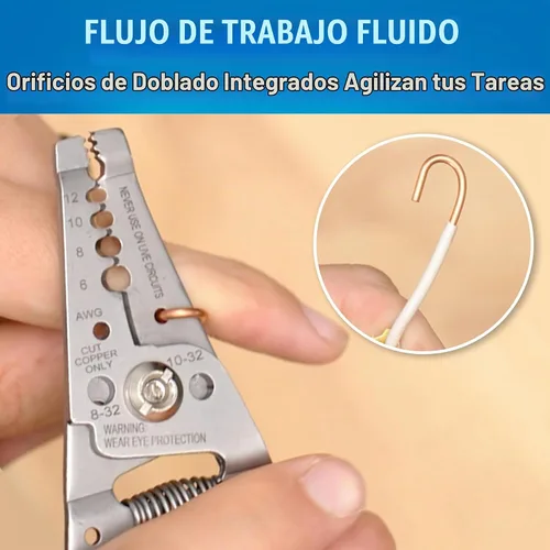 Vista 4 de Jonard Tools WSS-612 - Pelacables de acero inoxidable con curva, 6-12 AWG, acero inoxidable 50 HRC, mango ergonómico, corte de tornillos y bucle