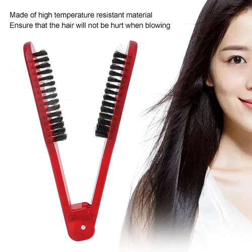 Vista 3 de Pinza para alisar el cabello, peine de doble cara para peinar el cabello rizado y ondulado, herramienta alisadora con cepillos dobles
