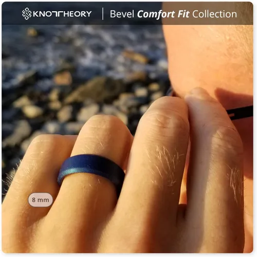 Vista 6 de Knot Theory - Anillo de boda de silicón para hombres y mujeres Anillos de goma finos de calidad superior con gran estilo, comodidad; son ideales