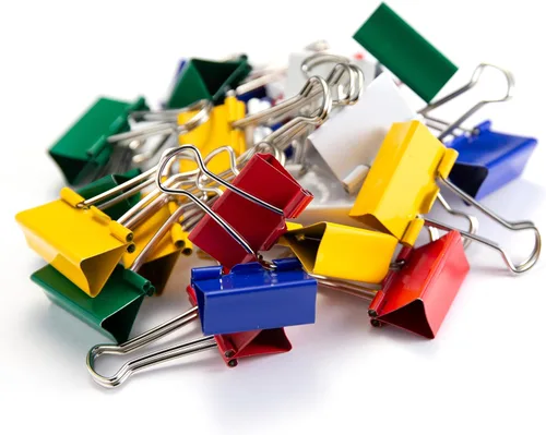 Vista 14 de Officemate Clips pequeños para carpeta, colores surtidos, 36 clips por tina (31028)
