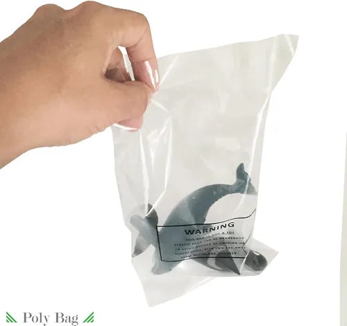 Vista 4 de Bolsas de poliéster transparentes resellables con advertencia de asfixia, 6 x 9, 0.07 pulgadas. Paquete de 100, 500 o 1000 bolsas