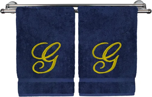 Vista 21 de Toalla de mano con monograma, regalo personalizado, 16 x 30 pulgadas, extra absorbente, 100% algodón turco, acabado de rizo suave, para baño, cocina