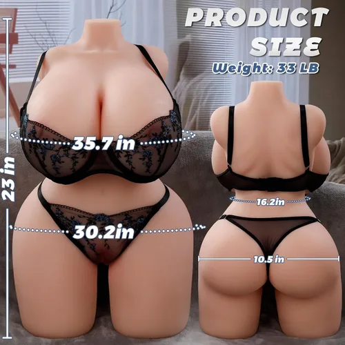 Vista 5 de Muñeca sexual BBW Torso para hombres, muñecas sexuales gordas de 33 libras