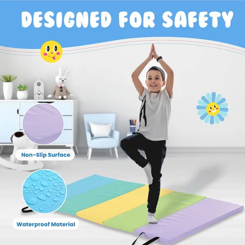 Vista 4 de New Bounce Tumbling Mat for Kids - Gymnastics Mat - Folding Exercise Tumble Mat for Home Gyms