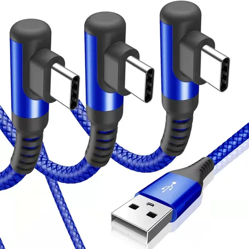 Vista 9 de sweguard Cable de carga USB tipo C en ángulo recto [2 unidades, 1.5 pies] 3.1A cable trenzado de nailon para iPhone 17, 16, 15 Pro Max Plus, iPhone