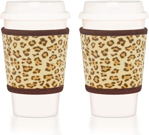 Vista 8 de Funda de terciopelo de felpa suave reutilizable para café caliente, resistente al calor, de neopreno mullido, acogedora para bebidas heladas