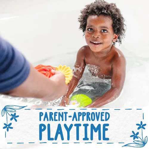 Vista 6 de SplashEZ Juguetes de Baño Sin Moho para Niños y Niños Pequeños Juguetes de Baño para Bebés Sin Agujeros Flores Flotantes Sin Moho para Bañera