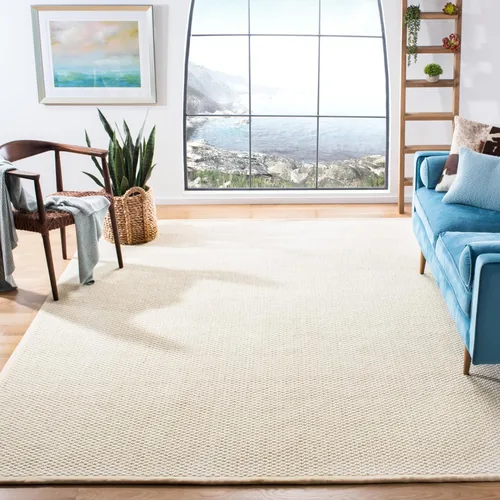 Vista 5 de SAFAVIEH Palm Beach Collection - Alfombra de pasillo, 2 x 8 pies, marfil, sisal y lana anudados a mano, ideal para zonas de alto tráfico en sala