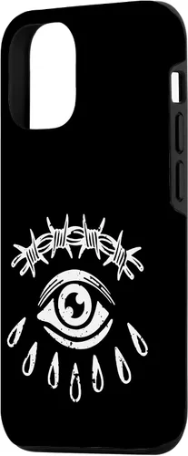 Vista 2 de iPhone 14 alambre de púas ojo gótico grunge punk alternativa tatuaje flash caso