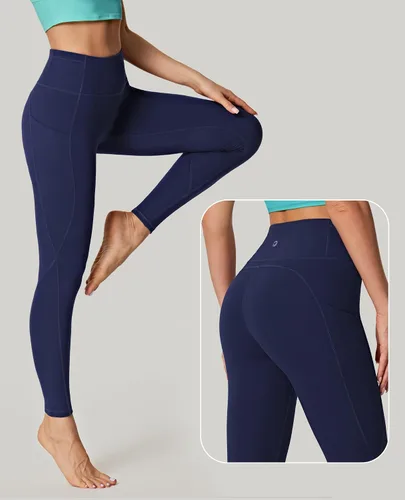 Vista 4 de IUGA - Leggings para mujer con bolsillos, tiro alto y levantamiento de glúteos, para yoga y entrenamiento, con 4 bolsillos.