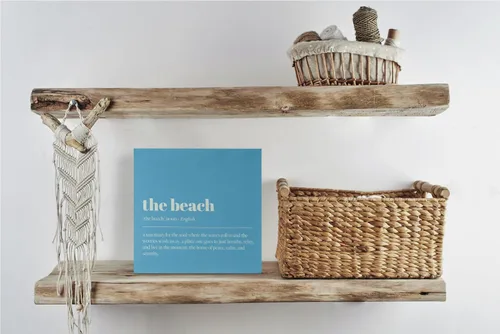Vista 2 de KEUSPI Letrero de madera de playa de verano, letrero de madera con definición de playa, letrero de caja de madera rústica de verano, decoración