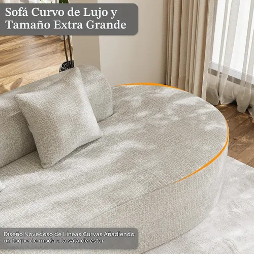 Vista 6 de Sofá seccional de gran tamaño de 147" para sala de estar, sofá moderno de lujo de chenilla suave de 4 plazas extra profundo y ancho con asiento