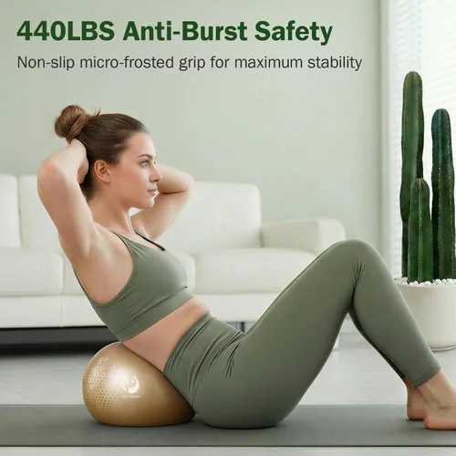 Vista 42 de Slim Panda Pilates Ball, 9 Inch Small Exercise Ball, Anti Burst Mini Yoga Ball for Stability, Workout, Barre, Core Strength, Physical Therapy