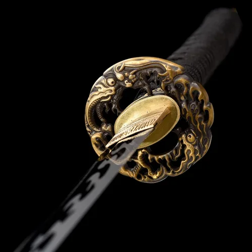 Vista 6 de Espada Katana hecha a mano, 100% acero de alto carbono, hecha a mano, afilada, 41 pulgadas, espiga completa, funcional, práctica afilada