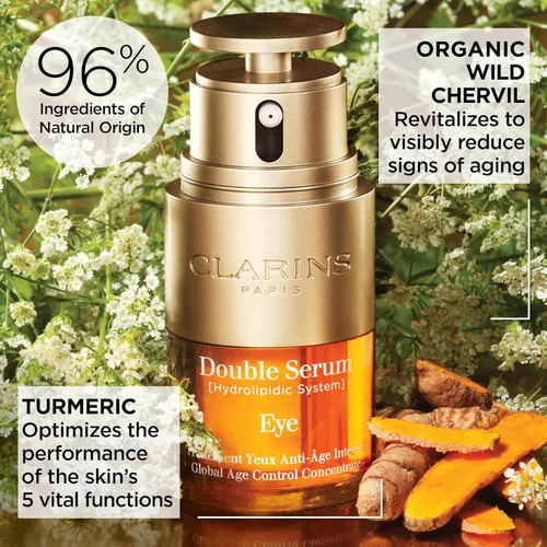 Vista 3 de Clarins DOUBLE SERUM EYE Tratamiento antienvejecimiento para ojos Suaviza visiblemente, reafirma, hidrata y revitaliza para ojos más jóvenes