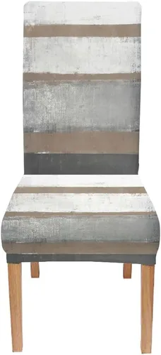 Vista 2 de TOMWISH Juego de 2 fundas para sillas de comedor, color turquesa y gris, fundas elásticas para sillas Parsons, de elastano, lavables, protectores