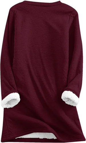 Vista 5 de Sudaderas de Navidad para mujer, cuello redondo, árbol de Navidad, sin botones, divertidas, ropa larga de Navidad