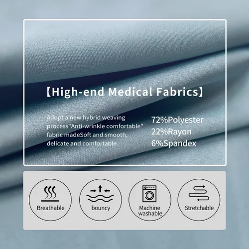 Vista 3 de VIAOLI Pantalones médicos para mujer, pantalones de entrenamiento médico, unisex, dentista, trabajo, uniforme médico, enfermera, accesorios