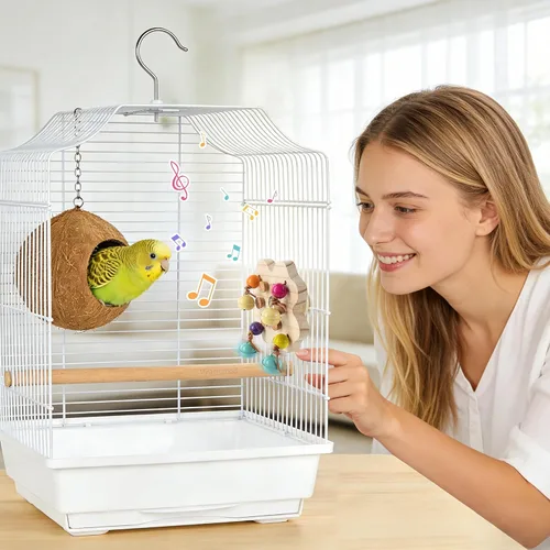Vista 2 de Mygeromon Juguetes para pájaros para periquitos interactivos accesorios