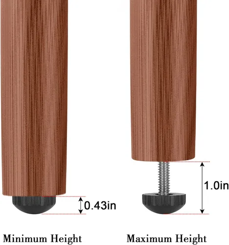 Vista 2 de Anwenk Niveladores de muebles de acero inoxidable de 1/4 pies, niveladores ajustables para mesa y silla, deslizadores de pies, paquete de 16