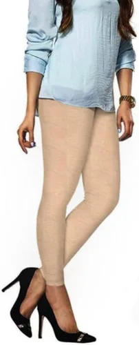 Vista 16 de ladyline Leggings Churidar elásticos de algodón para mujer Extra largos de longitud completa de cintura alta Talla regular y grande Pantalones