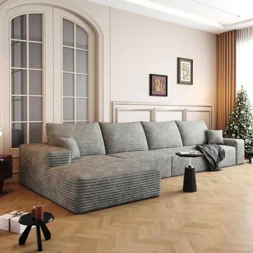 Vista 70 de Sofás seccionales de 105" para sala de estar, sofá cloud con forma de L tapizado, sofás modulares sin estructura rígida, sofá seccional moderno