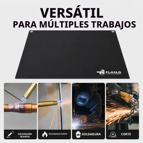Vista 3 de FLASLD Protector de llama magnético para soldar y soldar con autógena, escudo térmico de alta temperatura de 18 x 18 pulgadas, alfombrilla