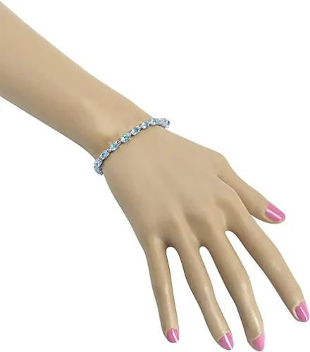 Vista 2 de Amanda Rose Collection Pulsera de tenis con piedras preciosas en plata de ley, elige entre amatista, topacio azul o peridoto Pulseras de regalo