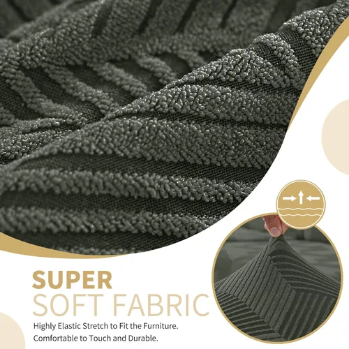 Vista 3 de JIVINER - Juego de 2 fundas elásticas para sillas de comedor, fundas geométricas de jacquard para sillas de comedor, fundas lavables para sillas