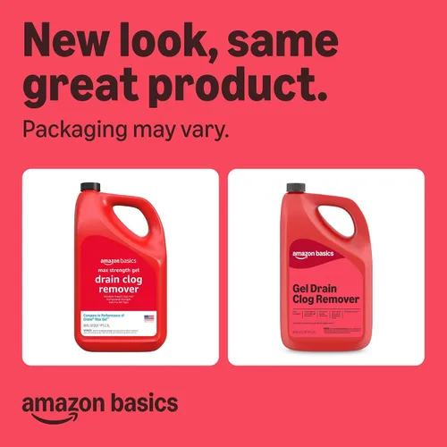 Vista 2 de Amazon Basics Gel removedor de obstrucciones de drenaje de máxima fuerza - Desatasca el cabello y la grasa, 80 onzas líquidas