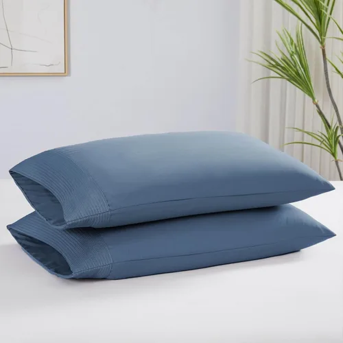 Vista 79 de Southshore Fine Linens® - Vilano® Springs - Par de fundas de almohada plisadas, color negro, estándar (Queen)