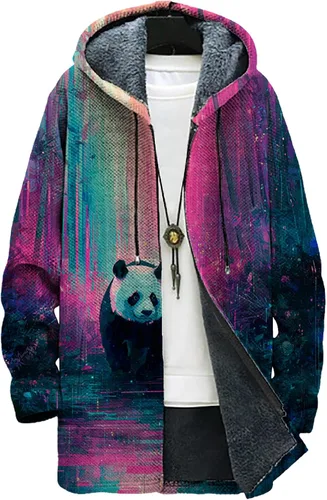 Vista 30 de Mens Hooded Cardigan Japanese Art Zip Up Long Sleeve Sweater Hoodie Dragon Print Coat with Pockets