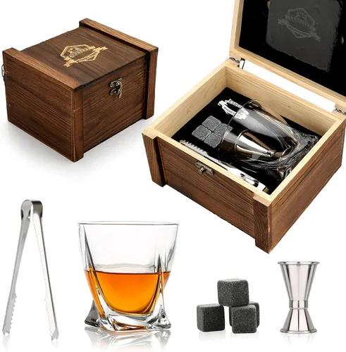 Vista 10 de EXREIZST Juego de Regalo de Piedras de Whisky - Regalos de Whisky para Hombres, Rocas de Whisky de Granito Refrigerantes, Juego de Caja de Regalo