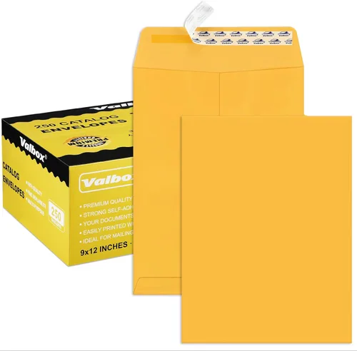 Vista 9 de ValBox - Sobres de catálogo autosellados de seguridad de 6 x 9 pulgadas, paquete de 250 sobres pequeños de papel kraft marrón para envío