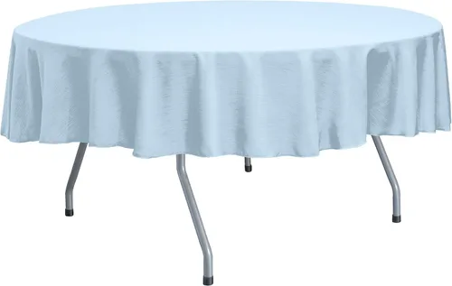 Vista 59 de ULTIMATE TEXTILE Mantel redondo reversible Shantung Satin Majestic de 72 pulgadas, color morado