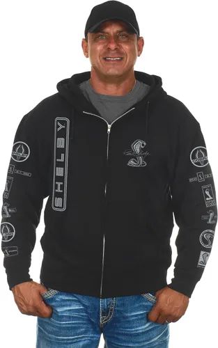 Vista 2 de JH DESIGN GROUP Ford Shelby Cobra - Sudadera con capucha con cremallera y emblemas delanteros y traseros
