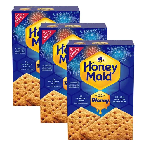 Vista 17 de Honey Maid Graham Crackers, bocadillos a granel para el almuerzo, 200 paquetes de bocadillos de 0.5 onzas