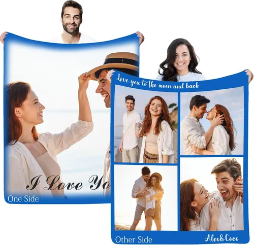 Vista 13 de Regalos personalizados de cumpleaños para el Día del Padre, para papá, abuelo, hombres, manta personalizada con fotos para mi papá, regalos de hija