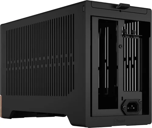 Vista 7 de Fractal Design Terra Graphite - Panel frontal de madera de nogal - Factor de forma pequeño - Carcasa para juegos Mini ITX - Cable elevador PCIe 4.0