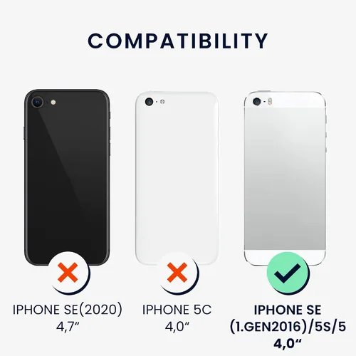 Vista 2 de kwmobile Funda compatible con Apple iPhone SE (1.Gen 2016) / iPhone 5 / iPhone 5S - Funda de teléfono protectora de silicona TPU suave - Arctic Night