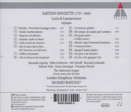 Vista 2 de Donizetti Lucia di Lammermoor Gruberova Shicoff Bonynge Highlights