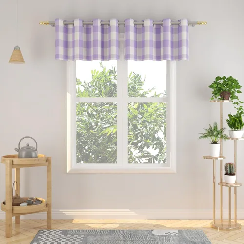 Vista 52 de Cortinas de 24 pulgadas de largo con diseño Buffalo Check Gingham Plaid para ventanas de cocina y baño, tratamiento para ventanas con 2 paneles