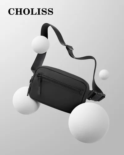 Vista 6 de CHOLISS Riñonera cruzada para mujeres y hombres, riñonera cruzada, Negro -, Riñonera cruzada de moda para mujeres y hombres, riñonera cruzada