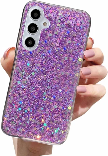 Vista 11 de YTanazing Funda para Samsung Galaxy S24 FE con purpurina, bonita funda con diamantes brillantes para mujeres y niñas, fundas de goma delgada a